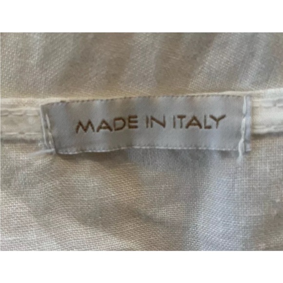 MADE IN ITALY White Linen Lagenlook Dress Plus Size B50 - Picture 3 of 4